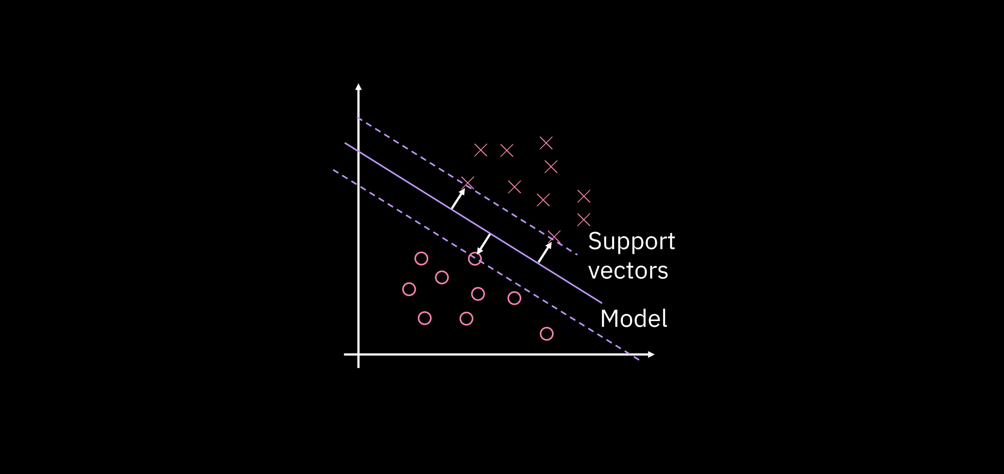 A diagram of a support vector machine.