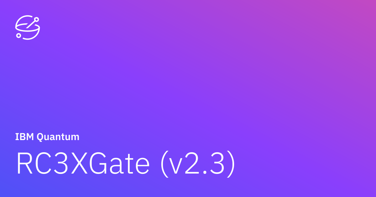 RC3XGate (v2.3) | IBM Quantum Documentation