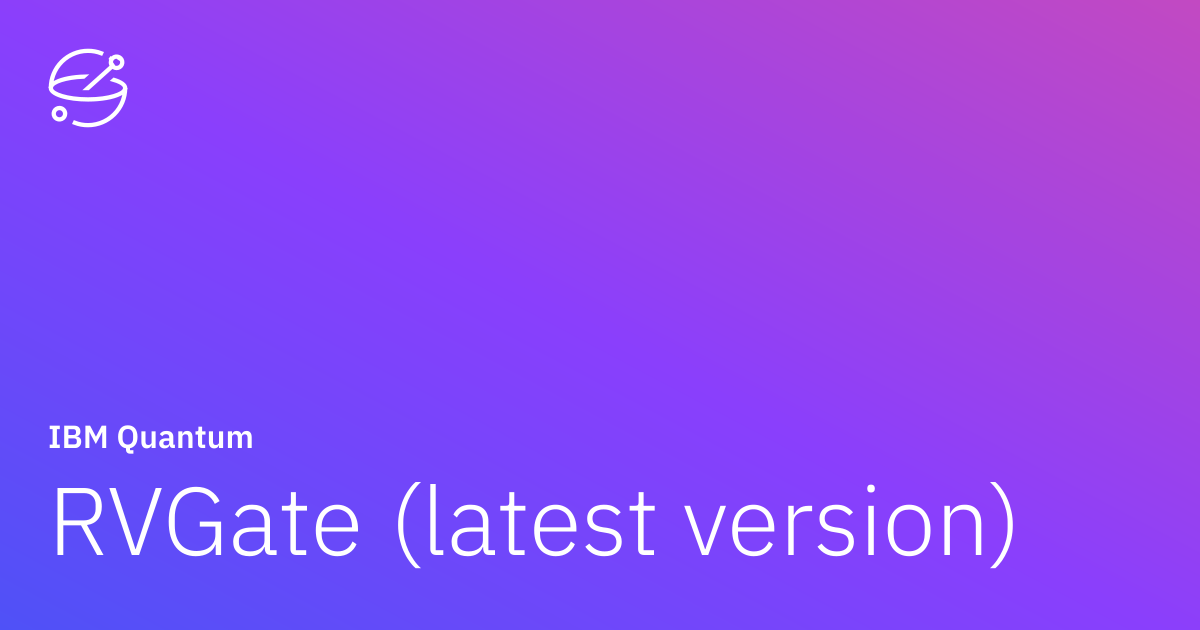 RVGate (latest version) | IBM Quantum Documentation